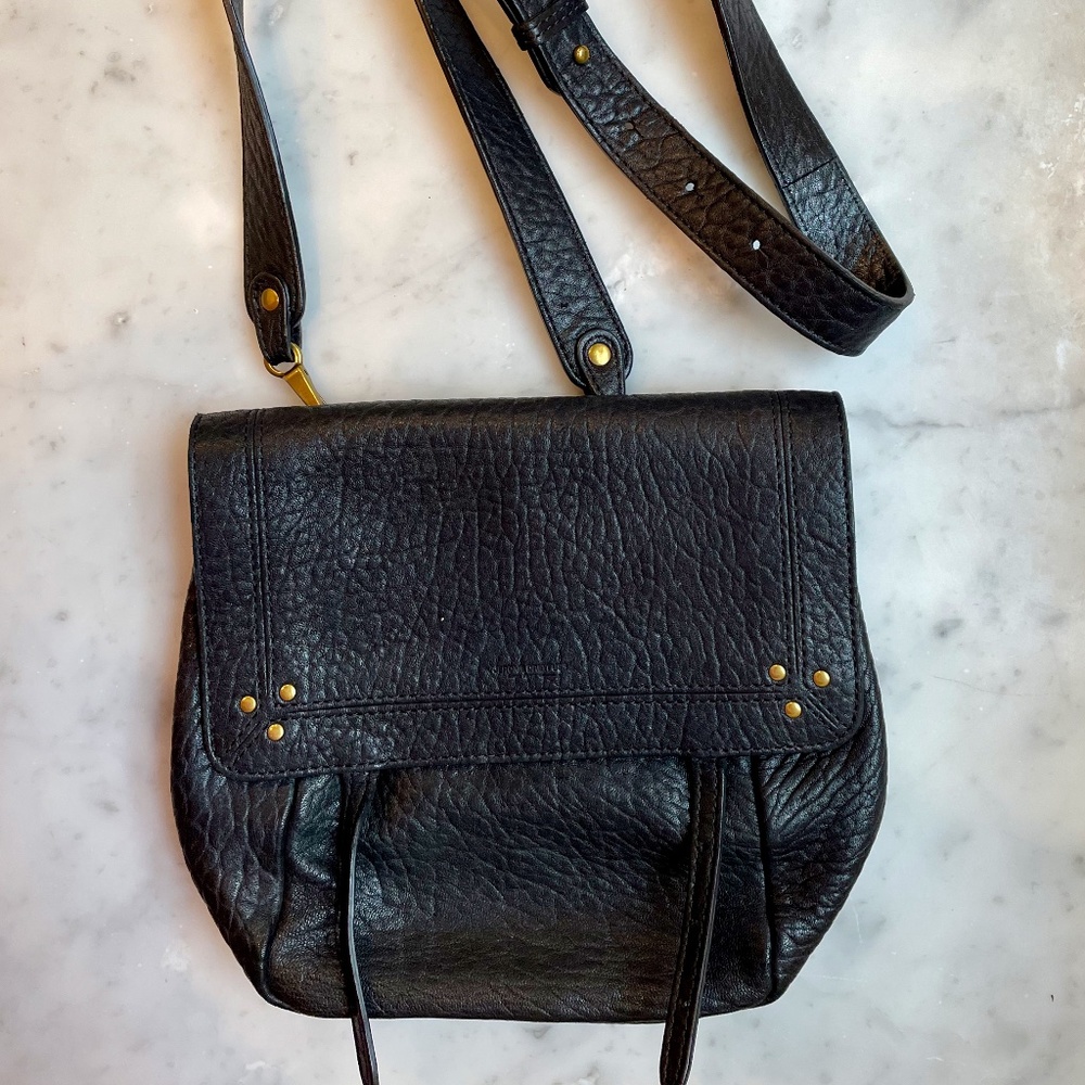 JÉRÔME DREYFUSS Jeremie Black Leather Crossbody Bag